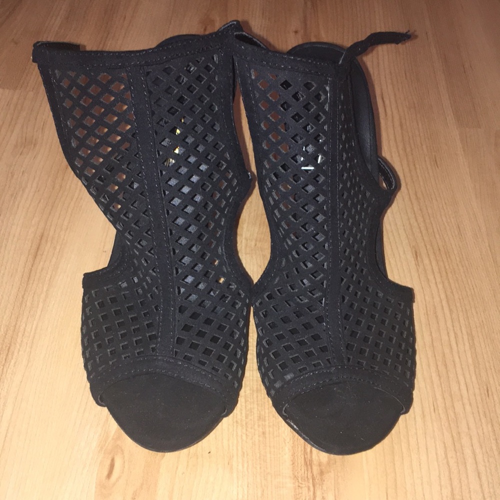 Madden Girl black caged heels